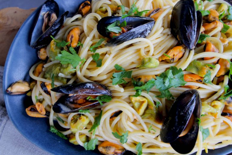 Pasta Fiori Di Zucca E Cozze